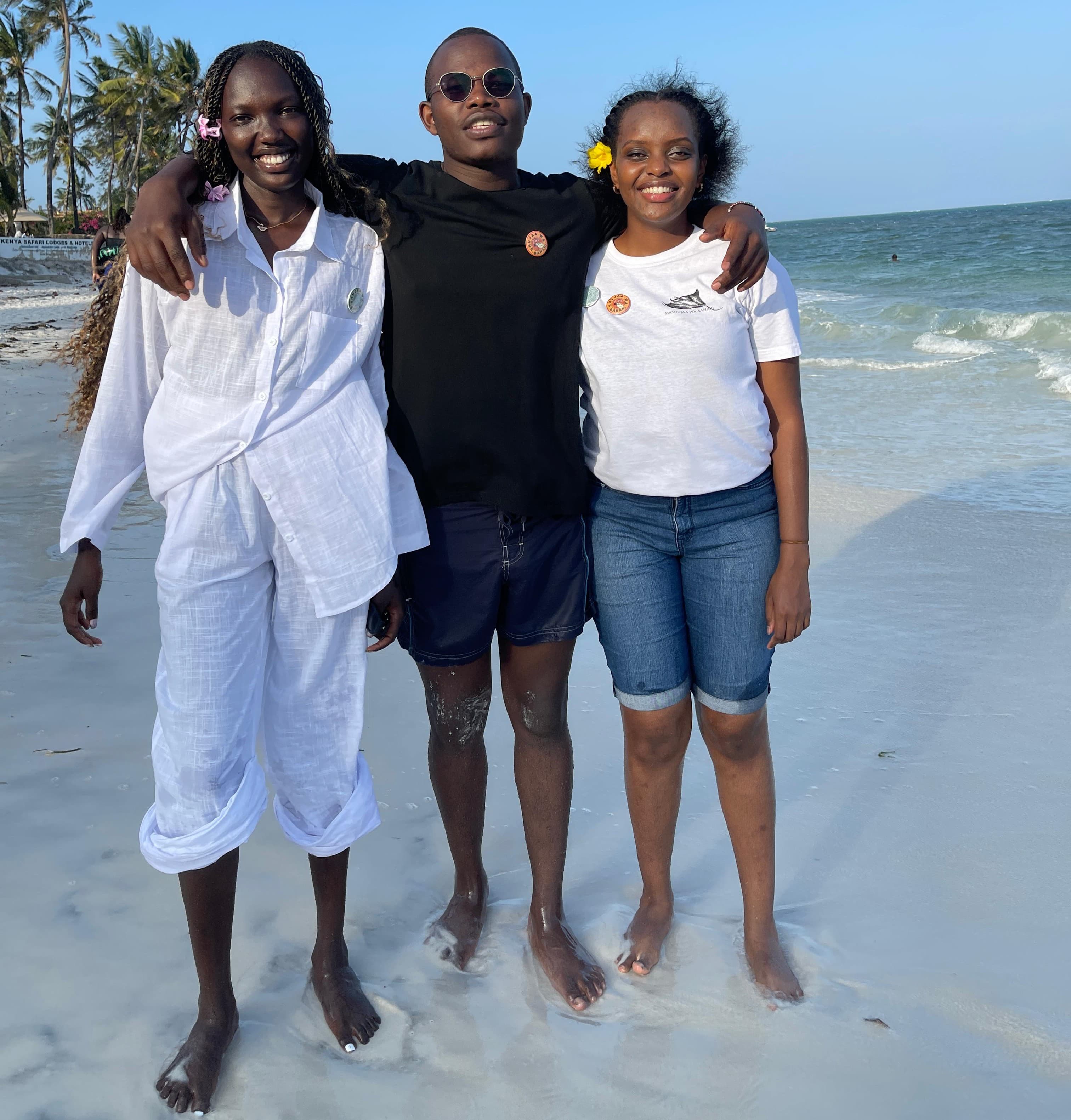 Group photo at beach